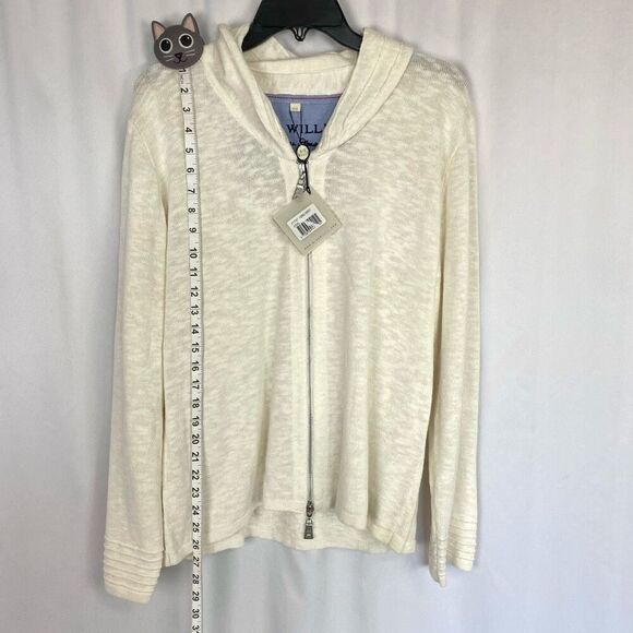 NWT Danish Blue Willi’s Cardigan Sweater Cream Zip Up Women’s XXXL Cotton Linen - Picture 2 of 8